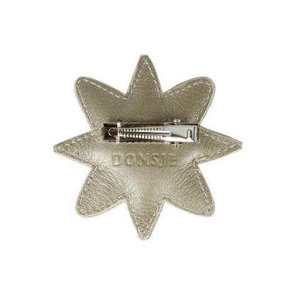 Wonda Hairclip | Shining Star | Champagne Metallic Leather