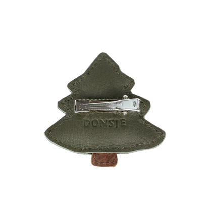 Wonda Hairclip | Christmas Tree | Olive Leather