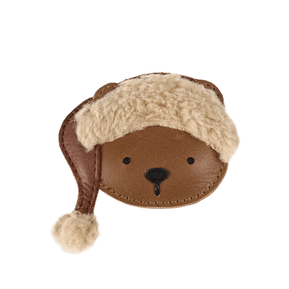 Wonda Hairclip | Christmas Bear | Cognac Classic Leather