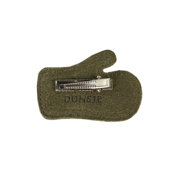 Wonda Hairclip | Mitten | Army Suede