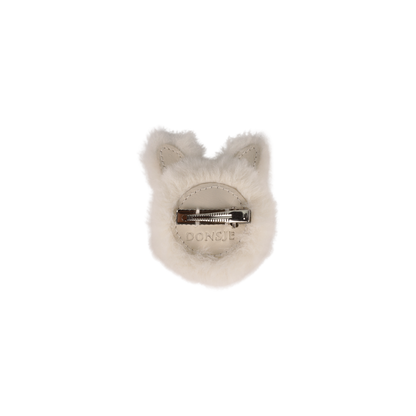 Ploto Hairclip | Snow Rabbit | Off White Soft Faux Fur