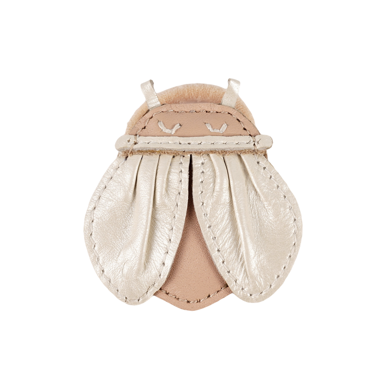 Zaza Sky Hair Tie | Golden Beetle | Light Rose Leather