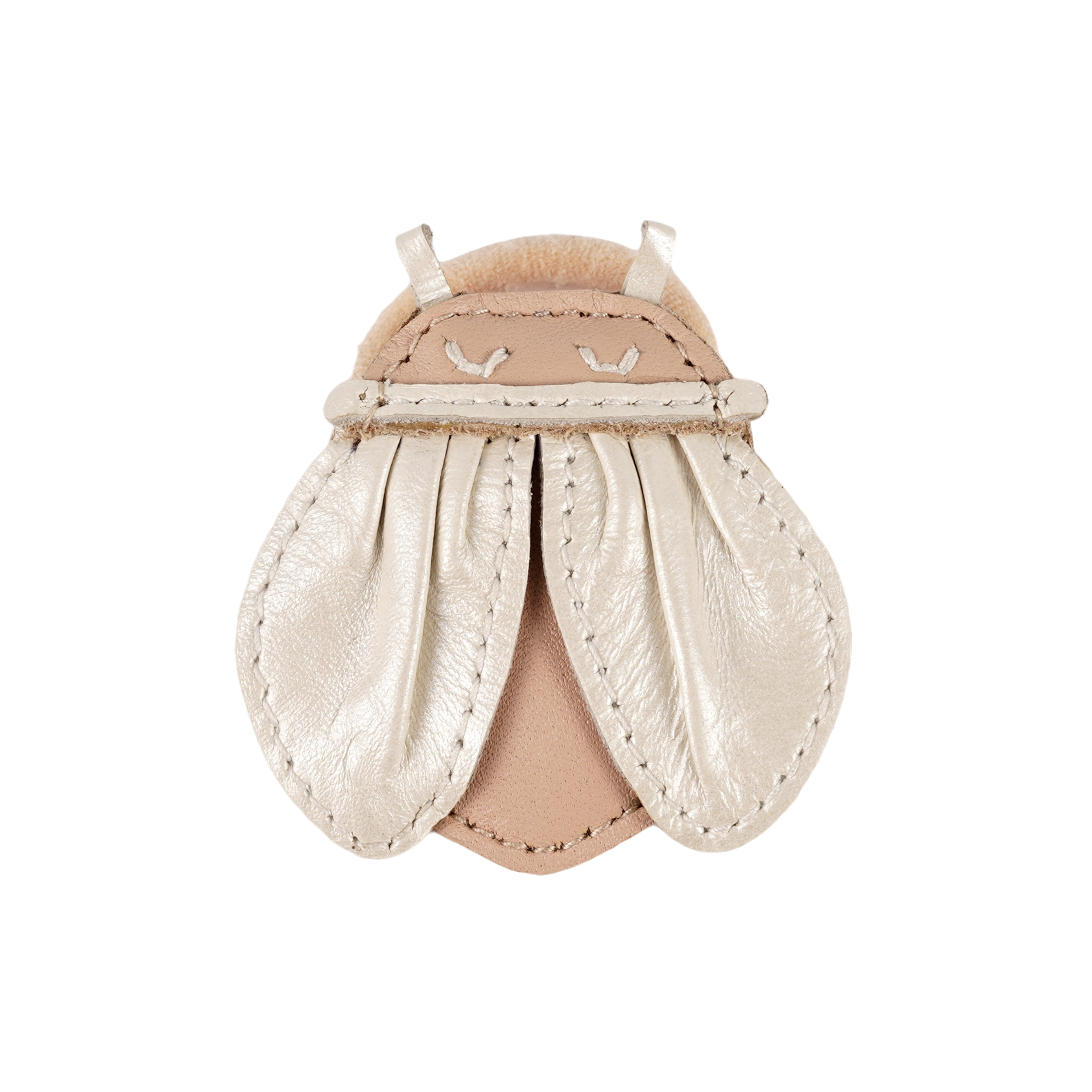 Zaza Sky Hair Tie | Golden Beetle | Light Rose Leather