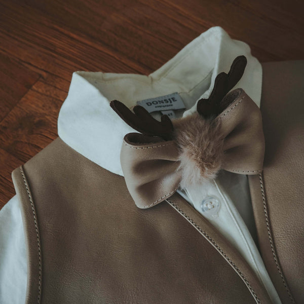 Renna Bow Tie | Reindeer | Ivory Classic Leather