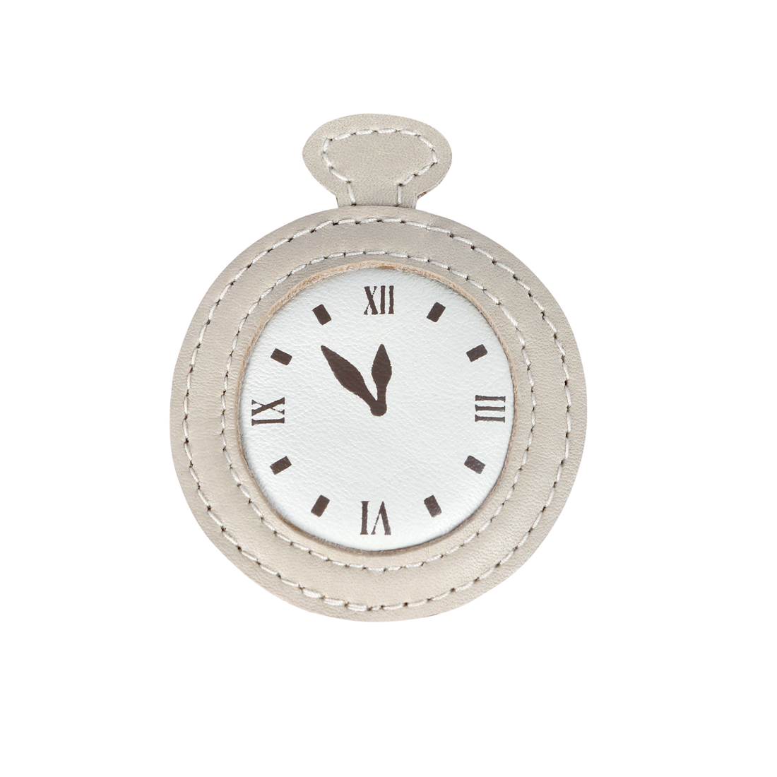 Guar Clip | Clock | Ivory Classic Leather