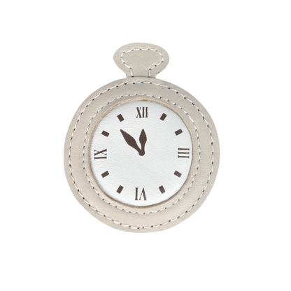 Guar Clip | Clock | Ivory Classic Leather