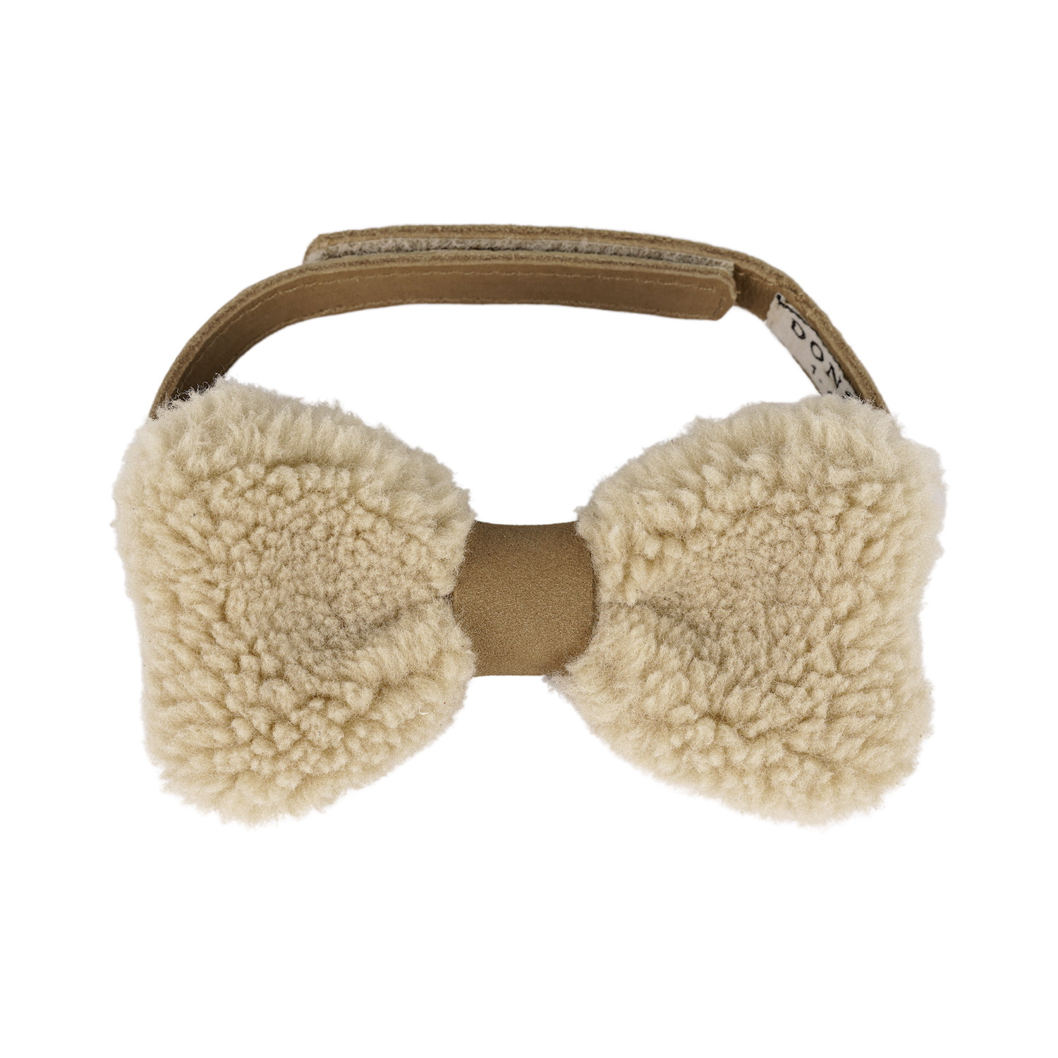 Furro Bow Tie | Beige Curly Faux Fur