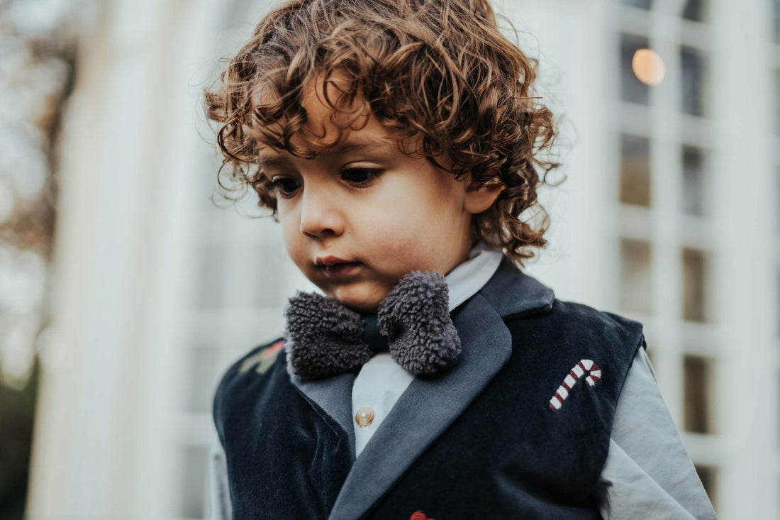 Furro Bow Tie | Anthracite Curly Faux Fur