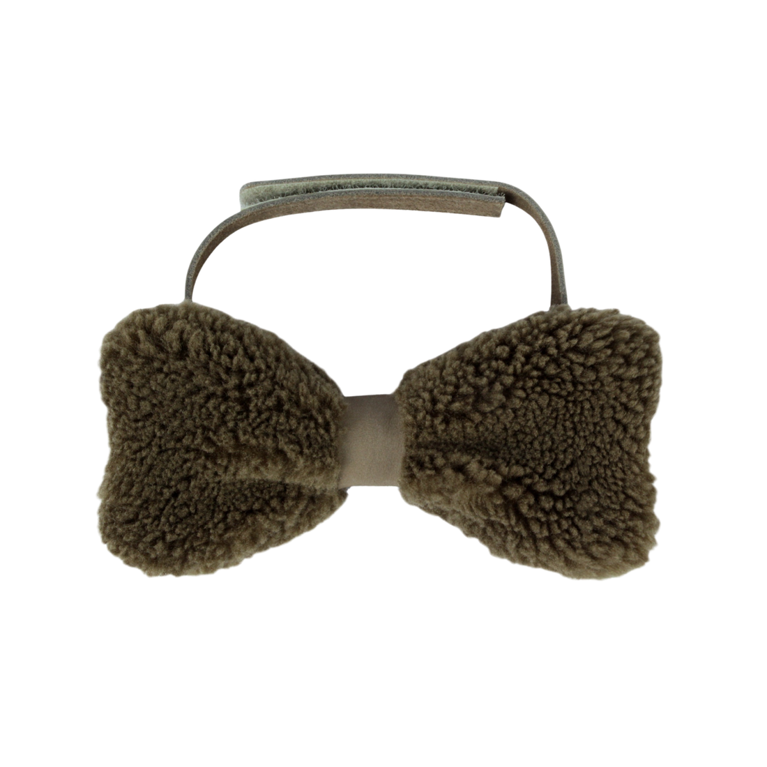 Furro Bow Tie | Stone Curly Faux Fur