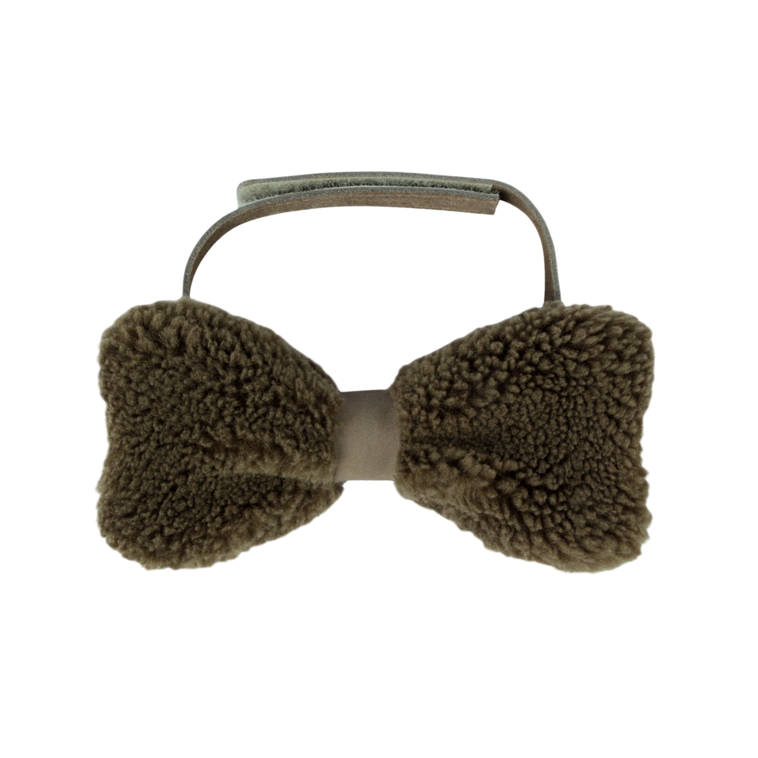 Furro Bow Tie | Stone Curly Faux Fur