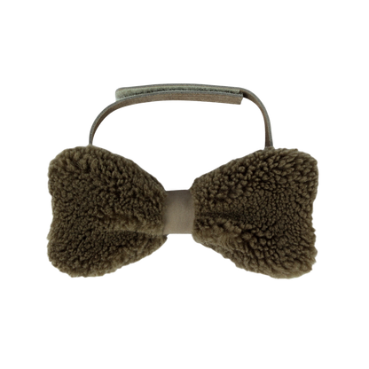 Furro Bow Tie | Stone Curly Faux Fur