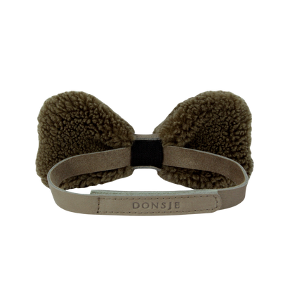 Furro Bow Tie | Stone Curly Faux Fur