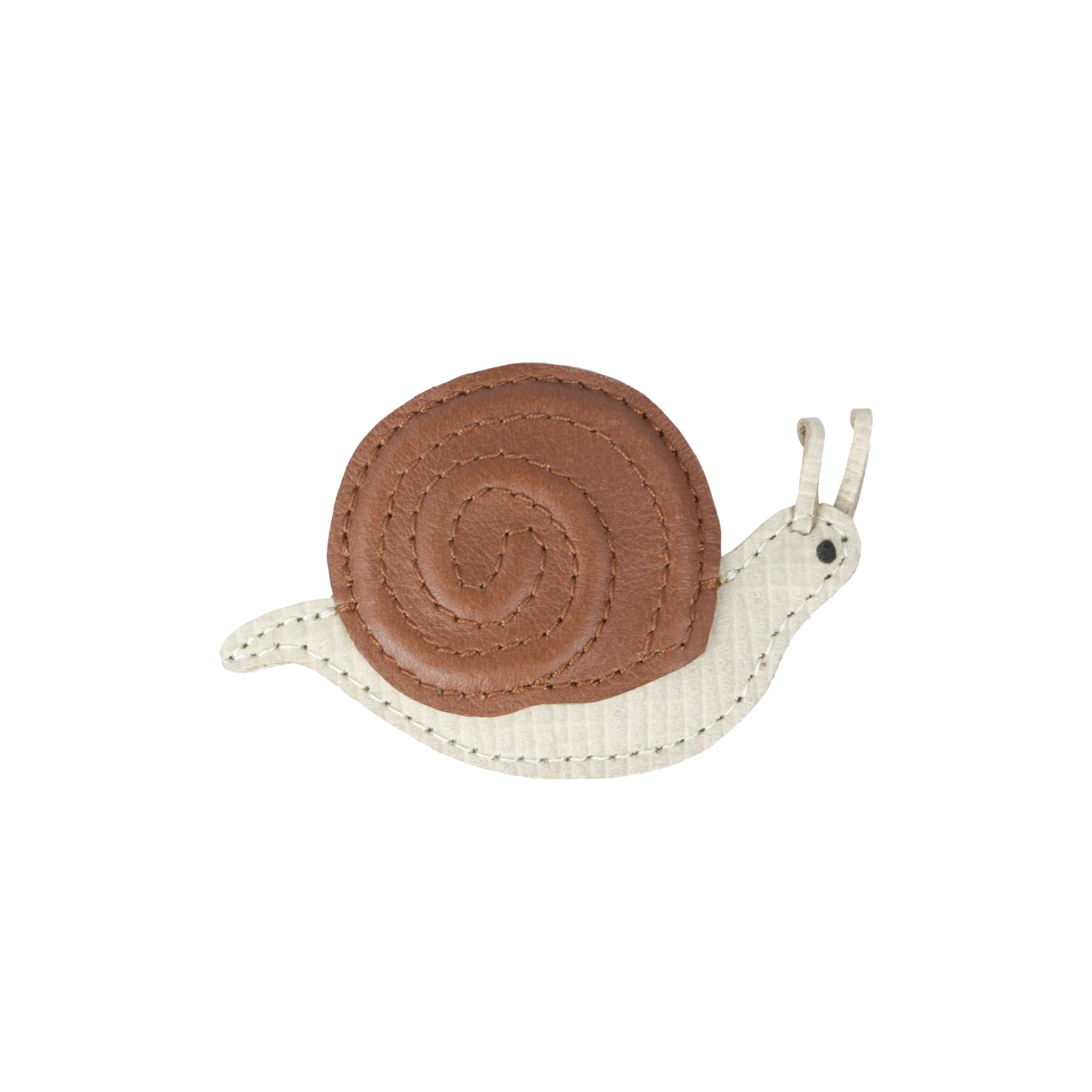 Lipu Clip | Snail | Cream Scored Leather
