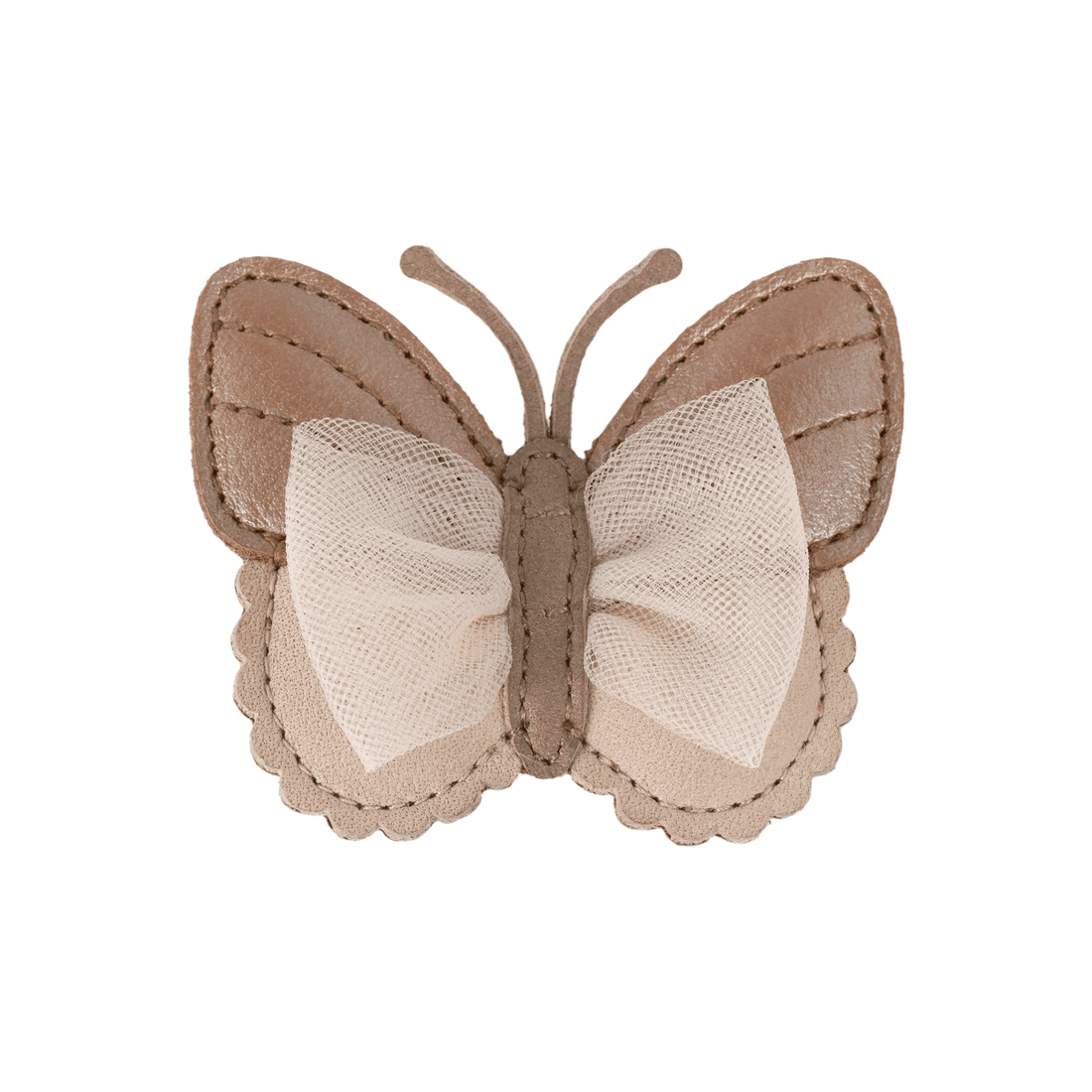 Qalja Clip | Vlinder | Clay Metallic Leather