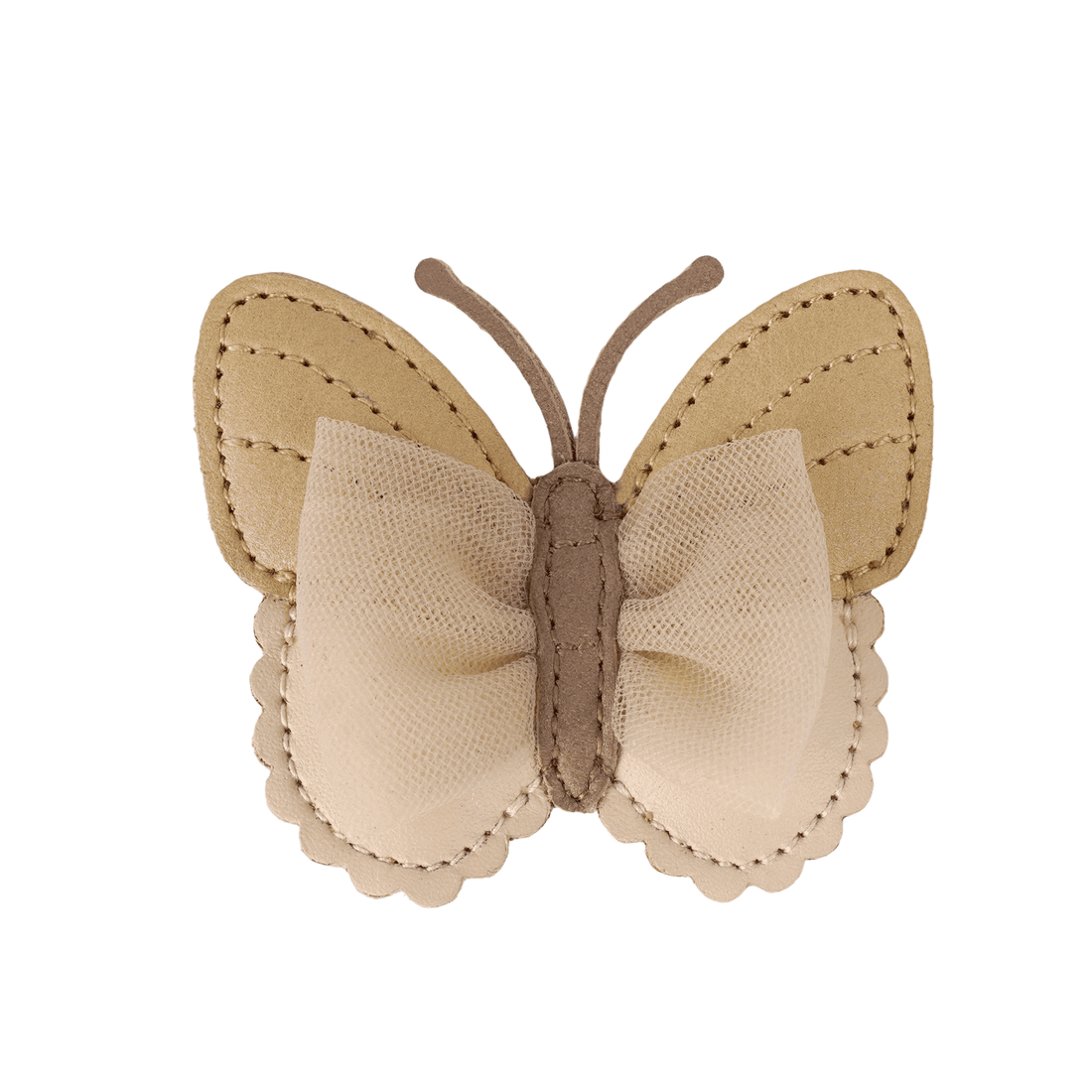 Qalja Clip | Vlinder | Gold Metallic Nubuck