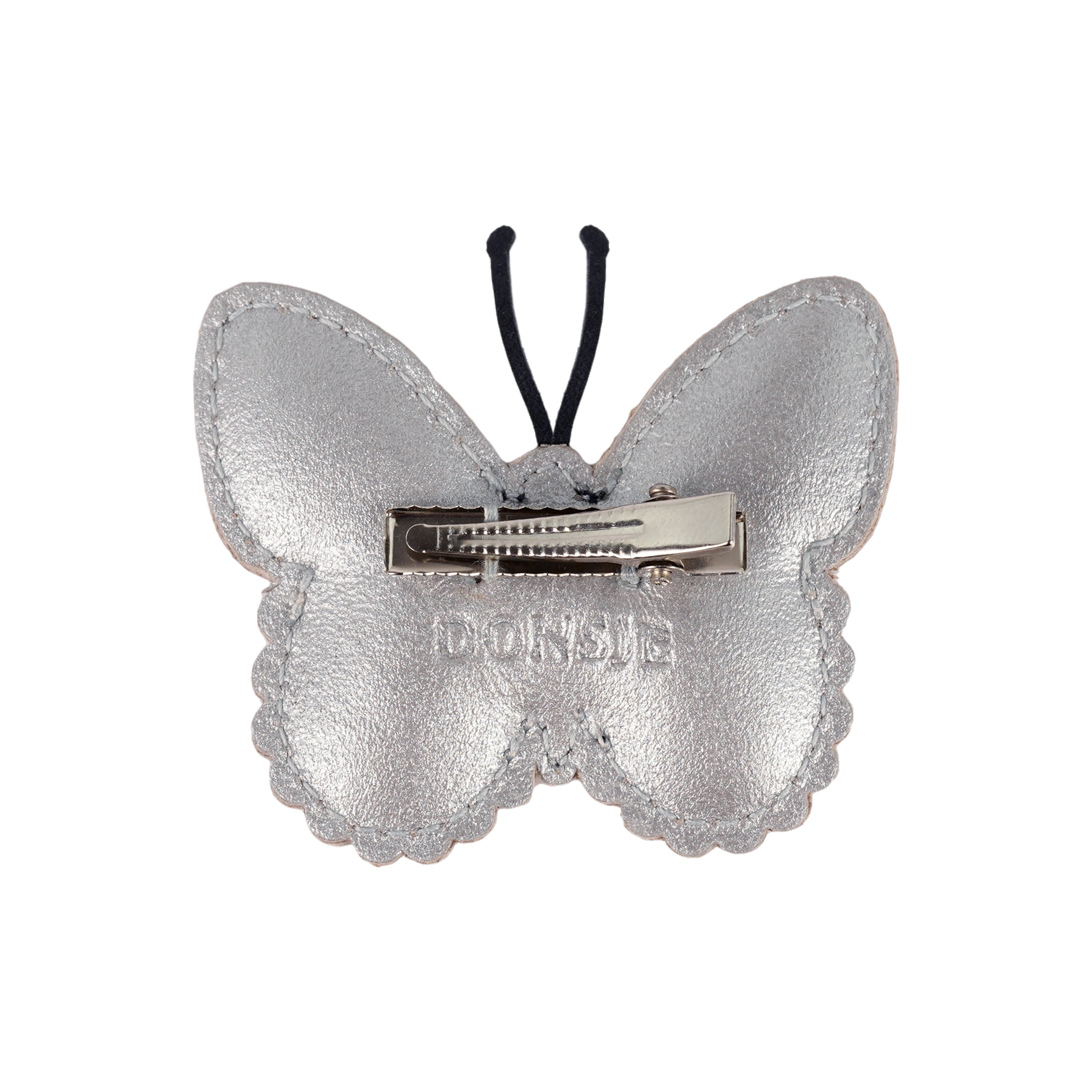 Alja Clip | Vlinder | Silver Grey Metallic Leather