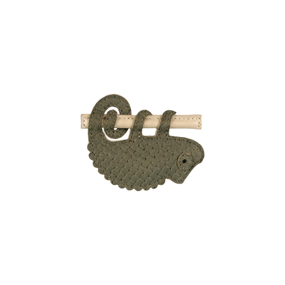 Talei Clip | Chameleon | Stone Square Stamped Nubuck