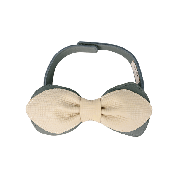Keesje Bow Tie | Cream Scored Leather