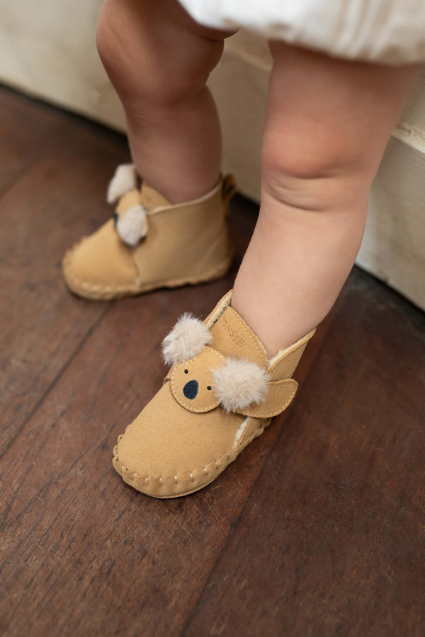 Pouty Booties | Fluffy Koala | Sand Suede