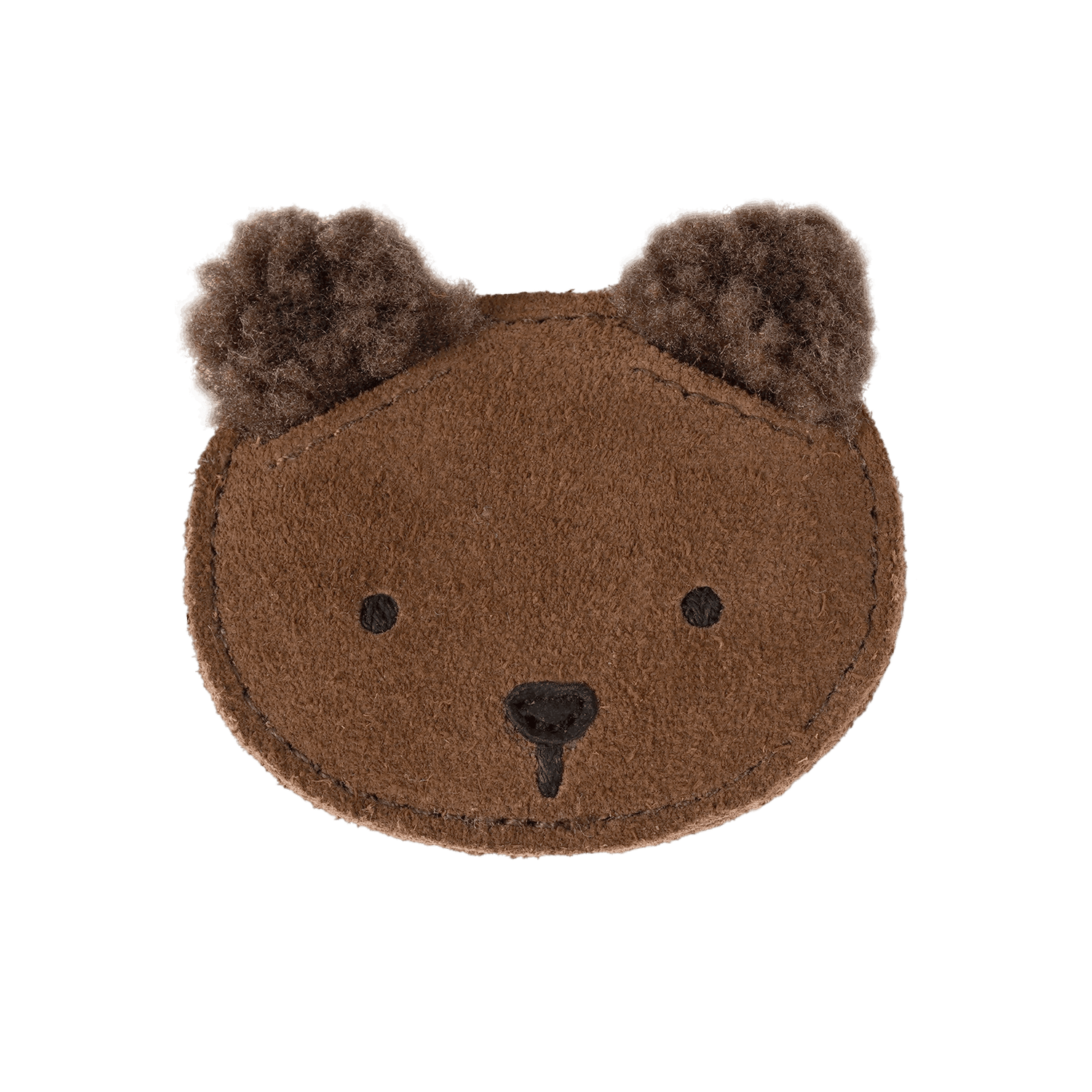 Pouty Clip | Fluffy Bear | Teddy Brown Suede