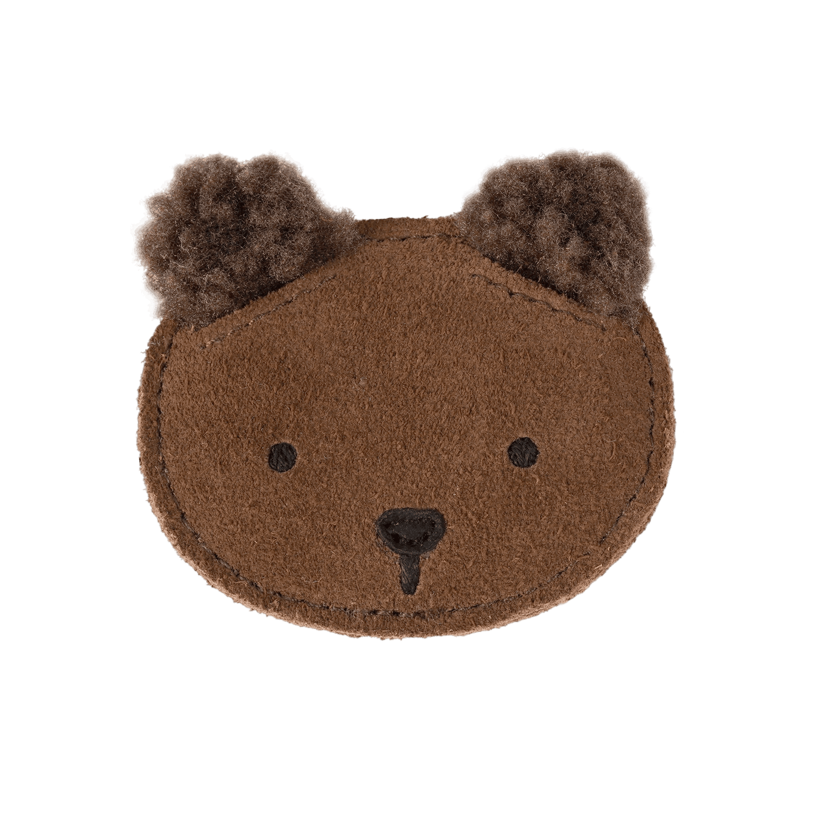 Pouty Clip | Fluffy Bear | Teddy Brown Suede