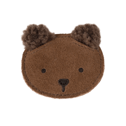 Pouty Clip | Fluffy Bear | Teddy Brown Suede