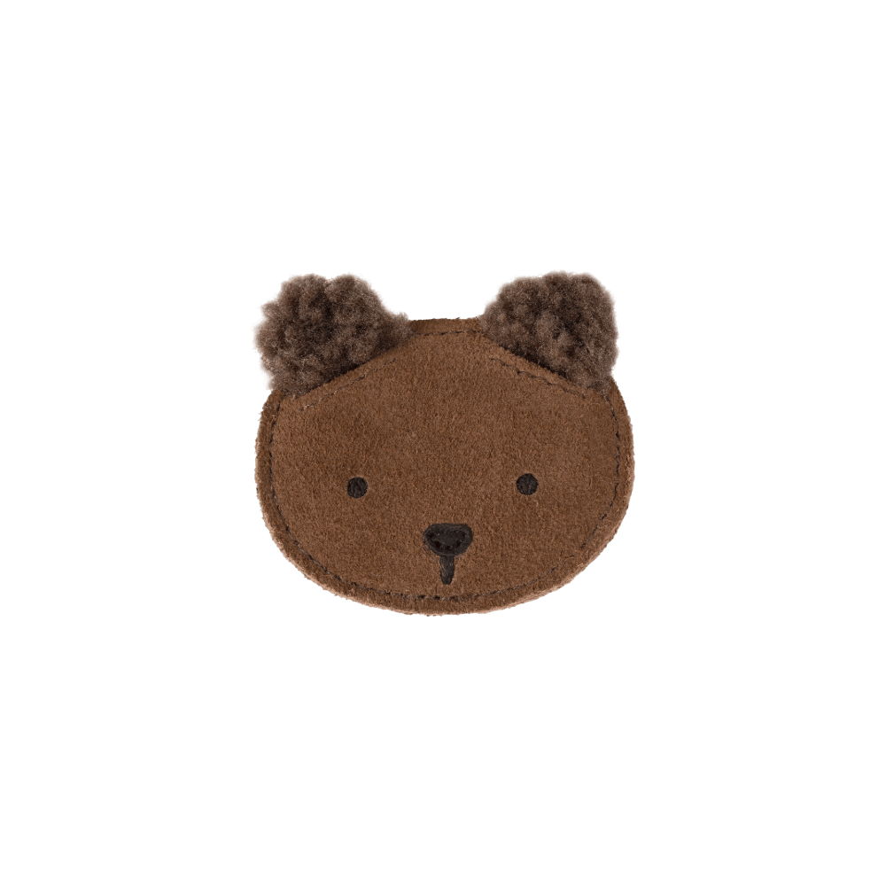 Pouty Clip | Fluffy Bear | Teddy Brown Suede