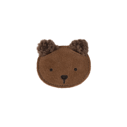 Pouty Clip | Fluffy Bear | Teddy Brown Suede