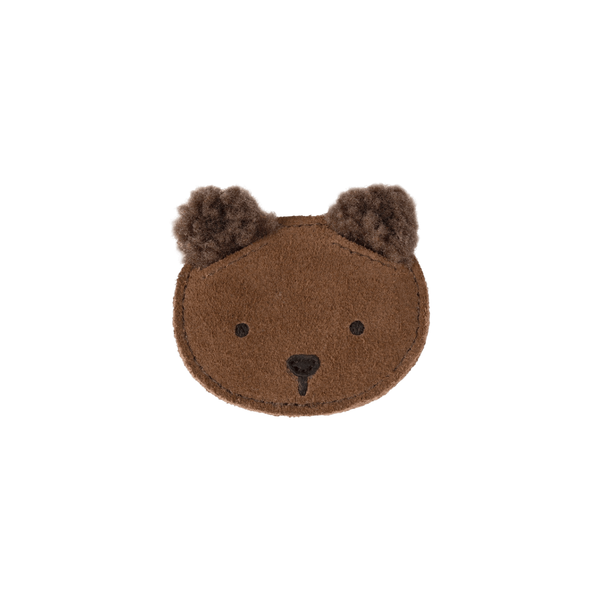 Pouty Clip | Fluffy Bear | Teddy Brown Suede