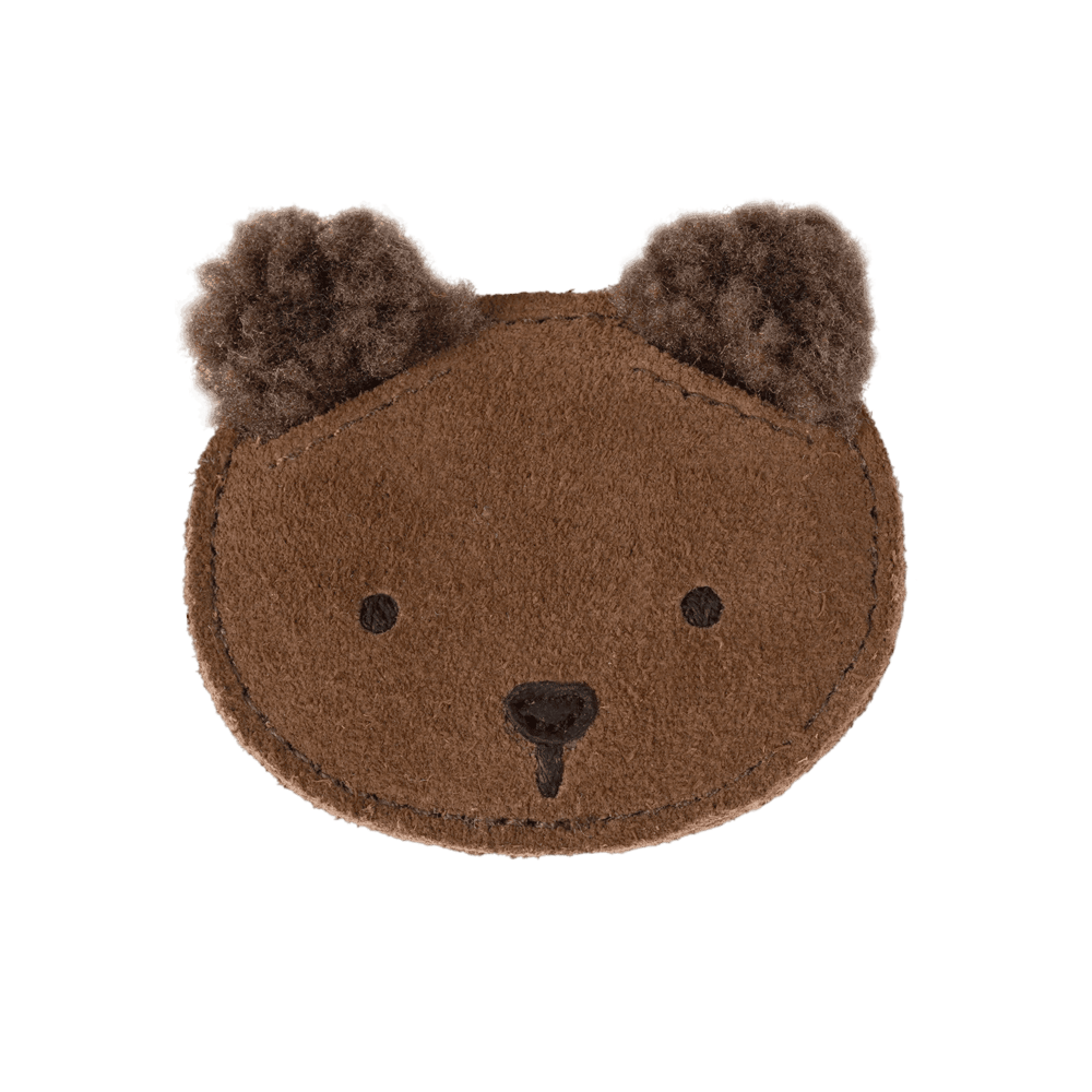 Pouty Clip | Fluffy Bear | Teddy Brown Suede