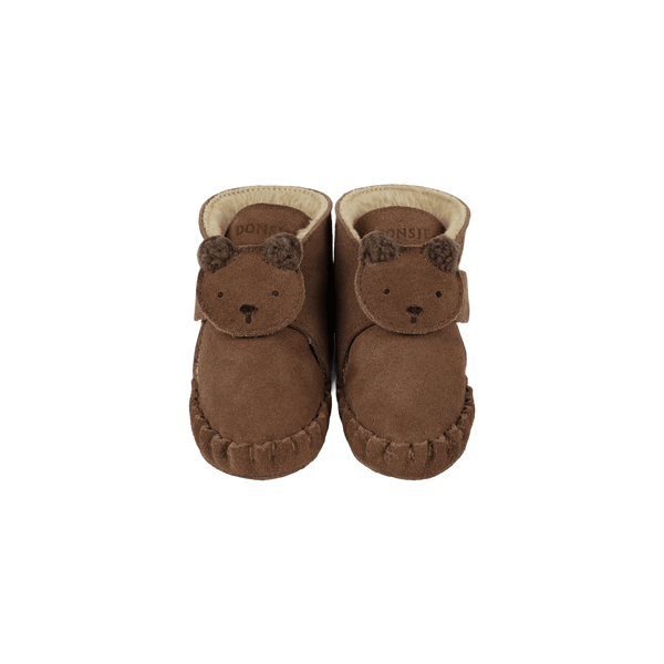 Pouty Booties | Fluffy Bear | Teddy Brown Suede