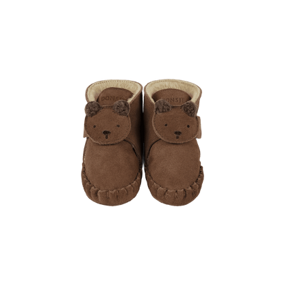 Pouty Booties | Fluffy Bear | Teddy Brown Suede