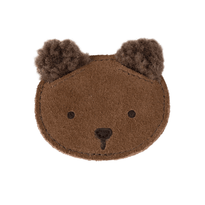 Pouty Clip | Fluffy Bear | Teddy Brown Suede