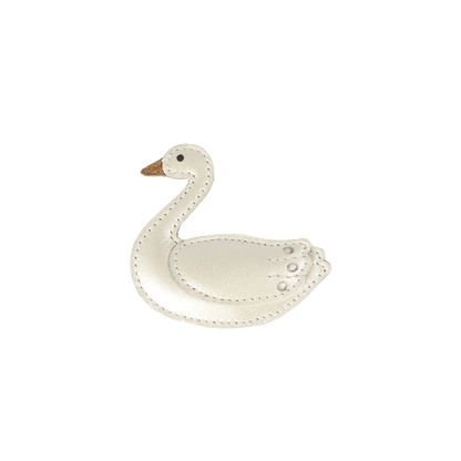 Chiem Clip | Swan | Off White Metallic Leather