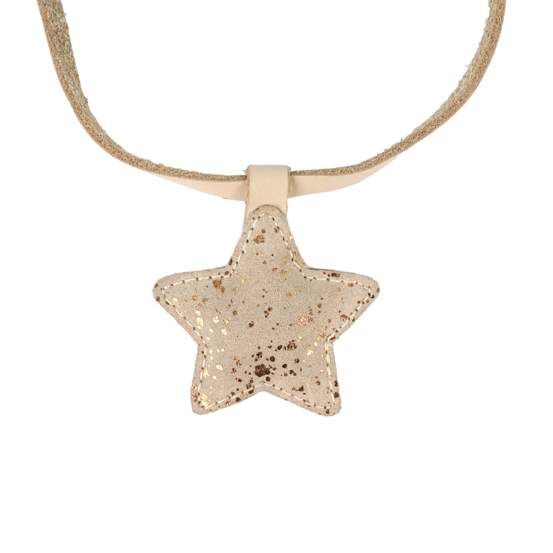 Dieny Necklace | Star | Cream Metallic Suede