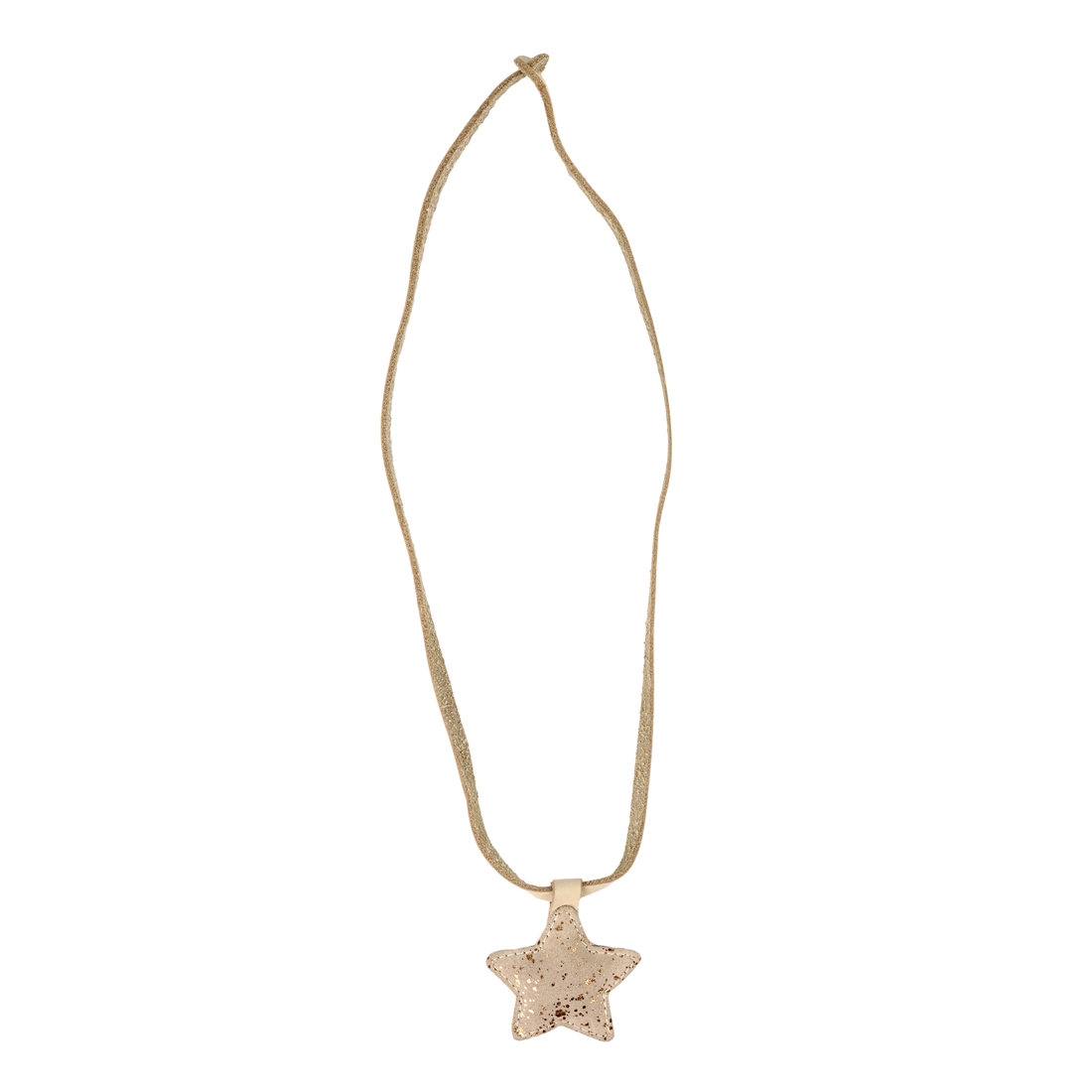 Dieny Necklace | Star | Cream Metallic Suede