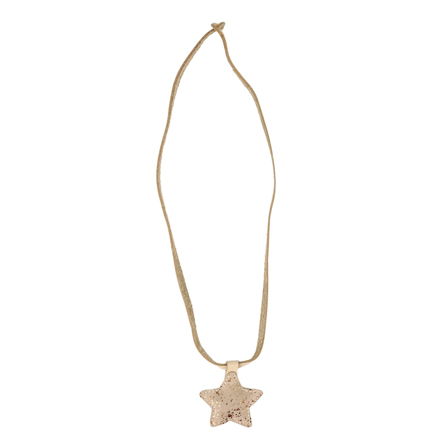 Dieny Necklace | Star | Cream Metallic Suede