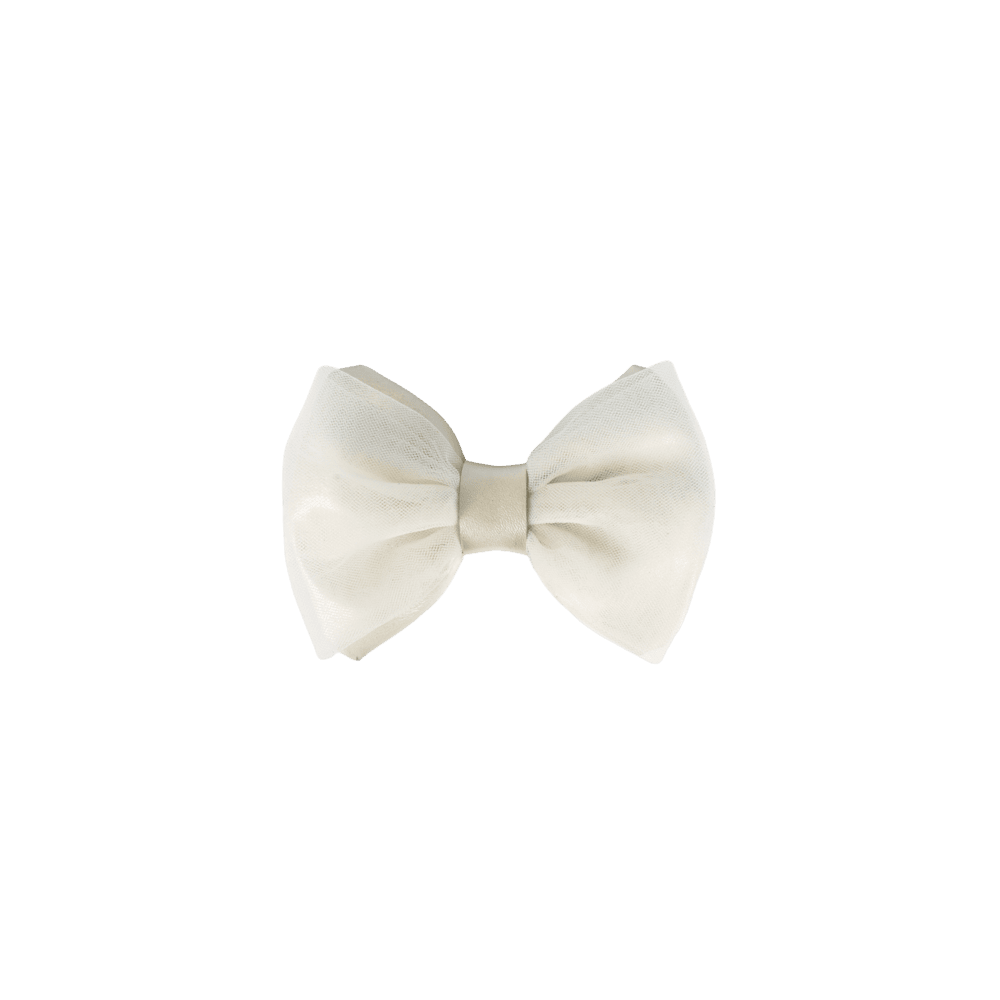 Angeline Clip | Off White Metallic Leather