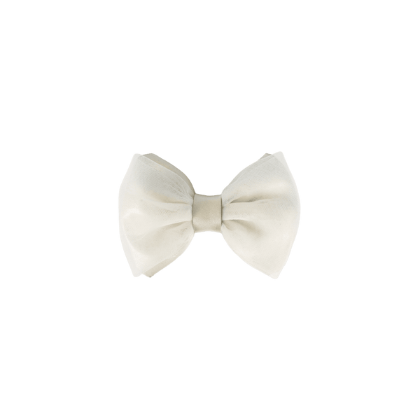 Angeline Clip | Off White Metallic Leather