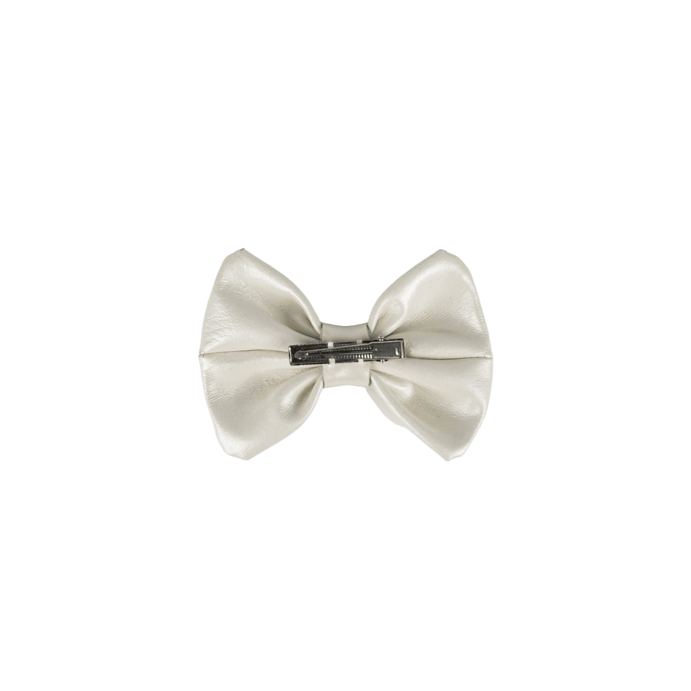 Angeline Clip | Off White Metallic Leather