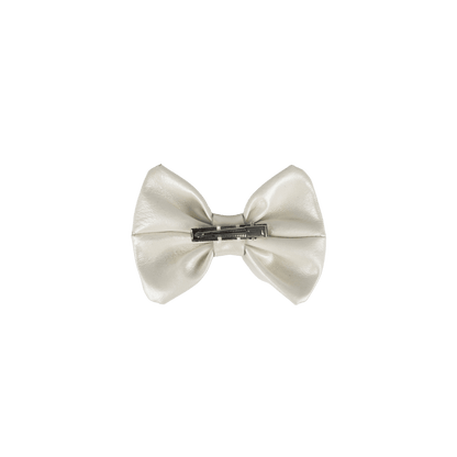 Angeline Clip | Off White Metallic Leather