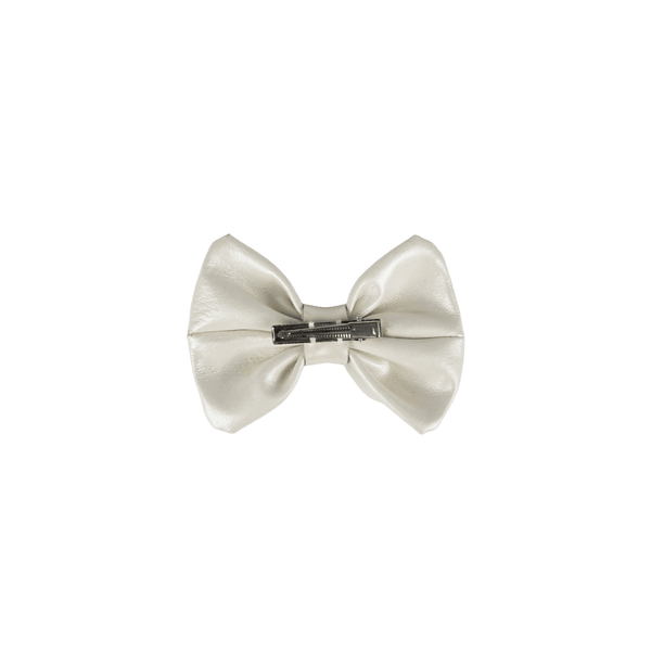 Angeline Clip | Off White Metallic Leather