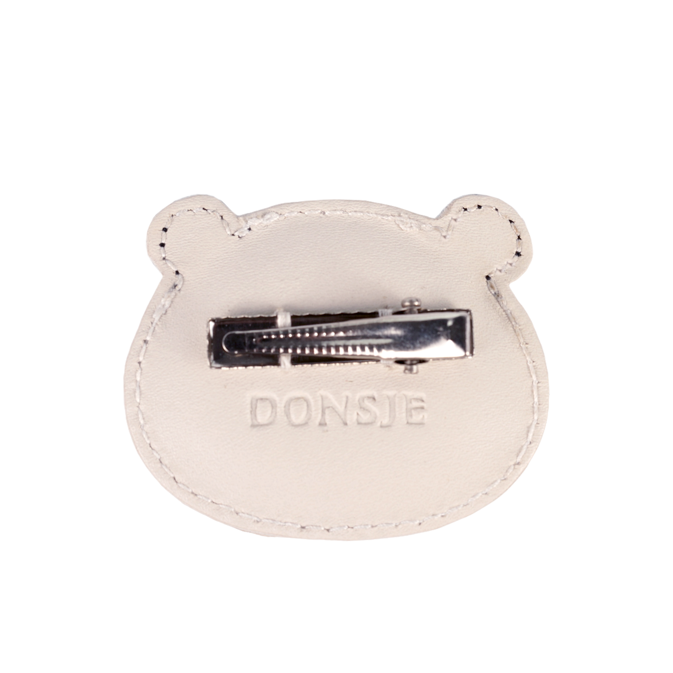 Josy Classic Hairclip | Panda | Off White Leather