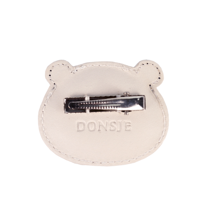 Josy Classic Hairclip | Panda | Off White Leather