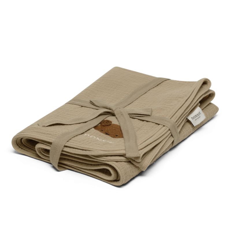 Ploekie Muslin Blanket XL | Bear | Taupe