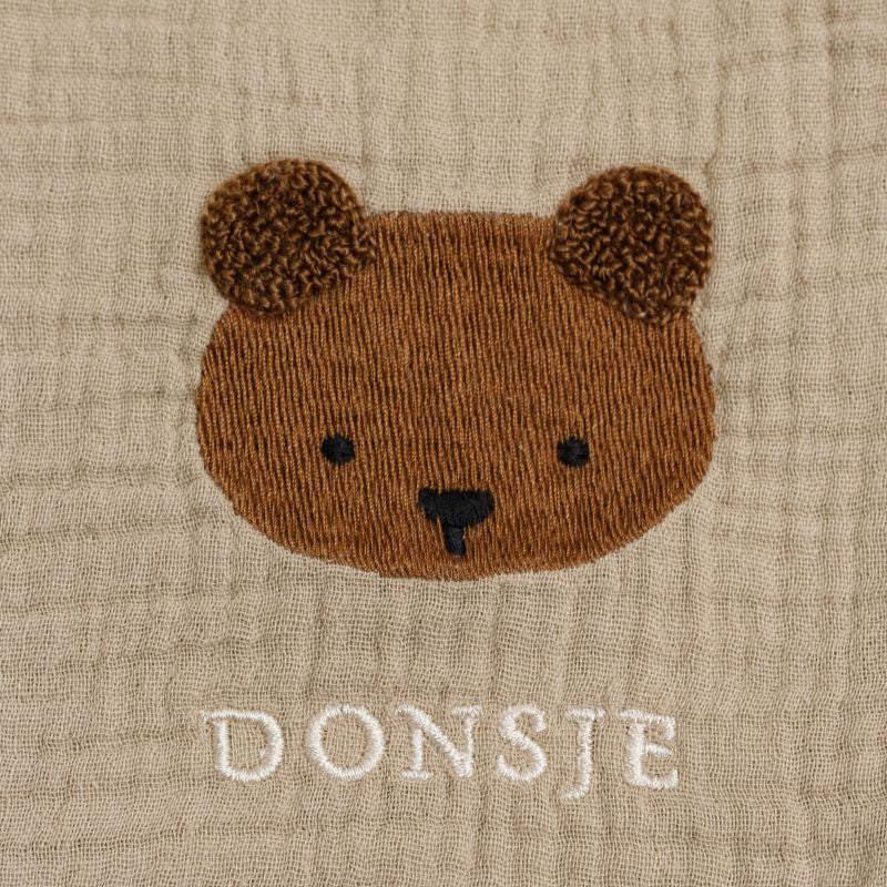 Ploekie Muslin Blanket XL | Bear | Taupe