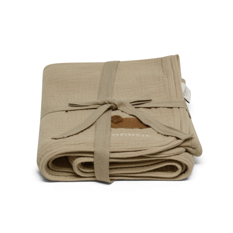 Ploekie Muslin Blanket XL | Bear | Taupe