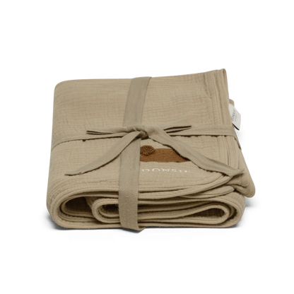 Ploekie Muslin Blanket XL | Bear | Taupe