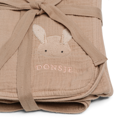 Ploekie Muslin Blanket XL | Fluffy Bunny | Rose Mocha