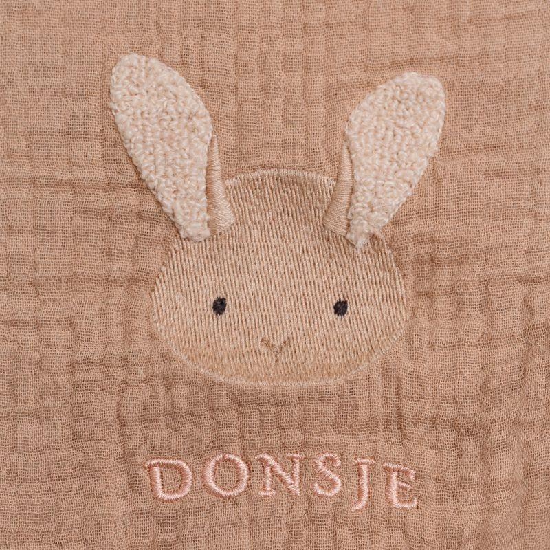 Ploekie Muslin Blanket XL | Fluffy Bunny | Rose Mocha